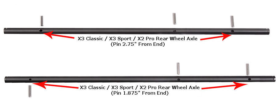 X3 Rear Axle - 19"/Pin Holes 1.875" From End (2011 & Later)